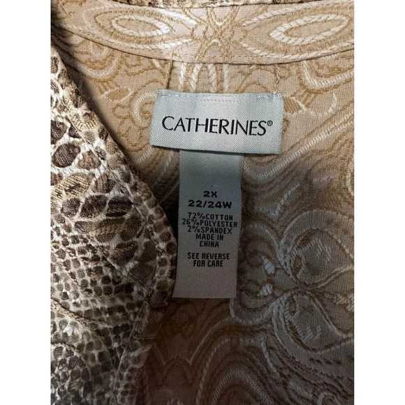 CATHERINES Jacket Size 2X 22/24W Casual Reptile Print Open Front Stylish #1119 - Picture 8 of 9